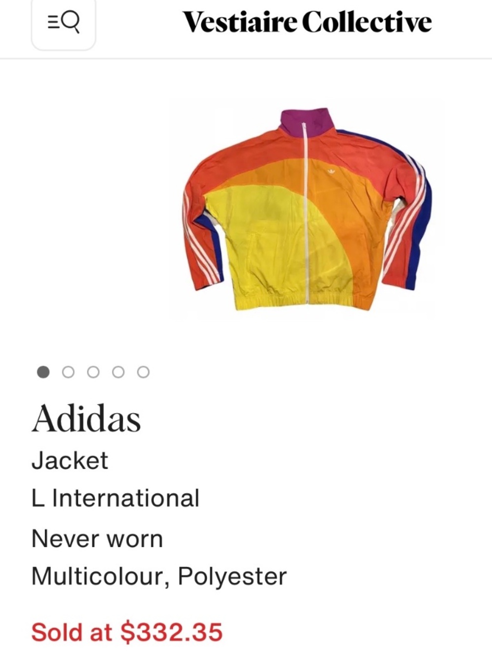 Adidas LIMITED EDITION Pride Rainbow Windbreaker Jacket Sz M - Picture 9 of 9